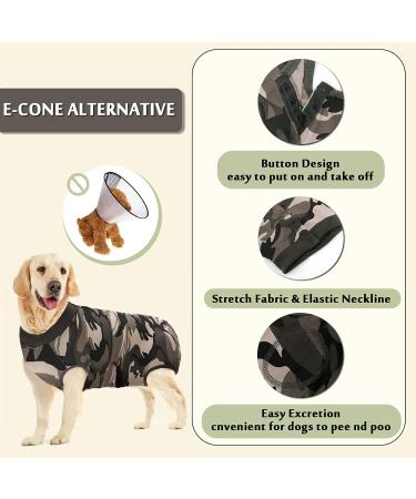 Buy Hipet Recovery Suit for Dogs & Cats - Post-Op Wound Protection Prevent Licking Size L Camouflage - Buy Online on GoSupps.com