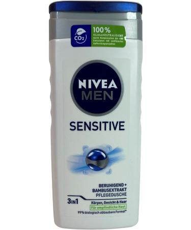  NIVEA MEN NIVEA MEN Sensitive Care Shower (6 x 250 ml) - Refreshing and Nourishing Shower Gel with Bamboo Milk - Moisturising Shower Gel for Men's Sensitive Skin - 99% Biodegradable - Buy Online on GoSupps.com