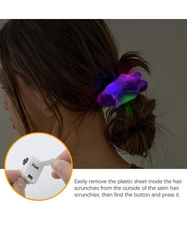 9 Pcs LED Light Hair Scrunchies with 3 Colors Light Modes - Soft Silk Hair Accessories for Women and Girls - Perfect for Halloween, Christmas, Glow in The Dark Parties - Buy Online on GoSupps.com