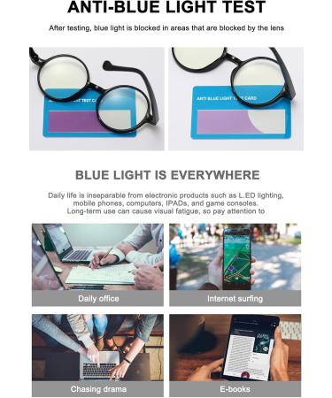 Abetos Retro Blue Light Filter Glasses for Men & Women - Modern Round Anti-Blue Light Reading Glasses - 1.5x Visual Aid - Buy Online on GoSupps.com