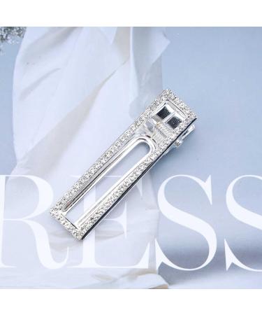 Wendalern Boho Crystal Hair Clip Silver Rhinestone Bobby Pins Geometric Crystal Hair Pins Small Square Hair Clips Barrette Hair Accessories for Women and Girls - Buy Online on GoSupps.com