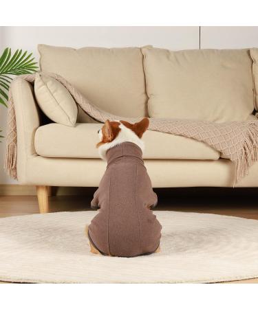 Hjyokuso Dog Sweater & Fleece Coat for Small to Large Dogs - Warm Lightweight Winter Jacket - Brown - Buy Online on GoSupps.com