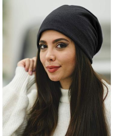 SD Shadow Domain Trendy Stylish Black Striped Beanie - Quality Knit, Breathable & Elastic Skull Cap - Buy Online on GoSupps.com