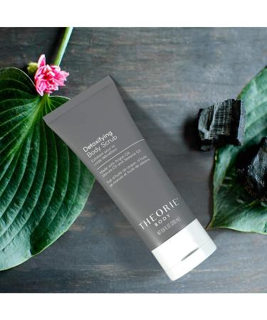 THEORIE Charcoal Bamboo Body Scrub - Detoxifying Exfoliation with Jojoba, Sweet Almond, and Sesame Oil - 200 mL - Reveal Glowing Skin - Buy Online on GoSupps.com