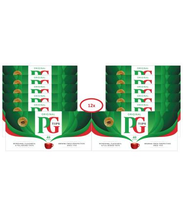 PG Tips |Original |40s box |Black tea |With the finest and freshest tea leaves12 pack |480 black tea bag tea 40 pieces (12 pack)