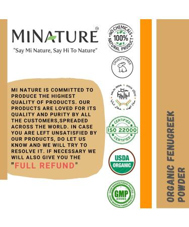 Mi Nature USDA Certified Organic Fenugreek Powder - 227g (1/2 lb) - 100% Natural & Organically Grown - Resealable Zip Lock Pouch - Buy Online on GoSupps.com