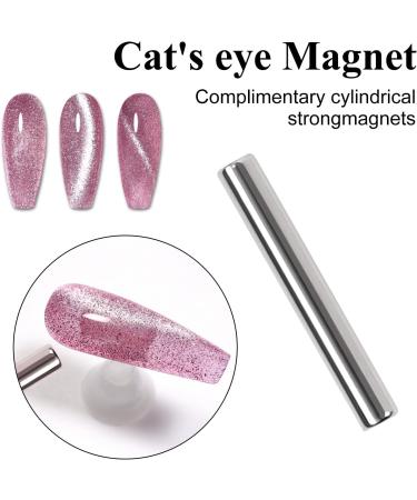 Imtiti Pink Cat Eye Gel Nail Polish 15 ml Glitter Pink Holographic Reflective Sparkle Flash UV Soak Off Gel Nail Polish with Magnetic Stick 1 Piece - Buy Online on GoSupps.com