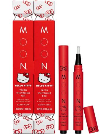 MOON x Hello Kitty Teeth Whitening Pen Duo Candy Cane Flavor 2 Pack Whitening Gel with Urea Peroxide & Soothing Botanicals Gentle on Sensitive Teeth Freshens Breath Easy No-Mess Applicator - Buy Online on GoSupps.com