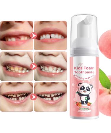 Fruga Children Foam Toothpaste - Natural Formula for U-Shaped Toothbrush | Peach Flavor 2pcs x 60ml - Safe Oral Care for Kids - Buy Online on GoSupps.com