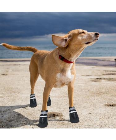Dricar XXL Black Dog Shoes Set of 4 - Waterproof Anti-Slip Paw Protectors for Injured Paws - Reflective Straps - Small Medium Large Dogs - Buy Online on GoSupps.com