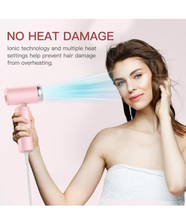 Super Mini Ionic Hair Dryer - High-Speed Travel Blow Dryer with 200 Million Negative Ions 110 000RPM Brushless Motor - Pink Lightweight & Portable for Home Salon - Buy Online on GoSupps.com