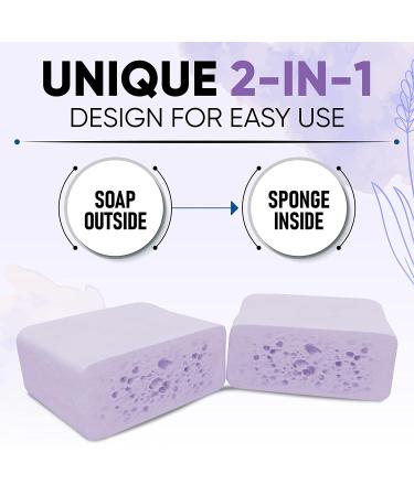 T.Taio Esponjabon Soap Sponge Variety Pack - 6-Pack Shower Sponge & Bath Scrubber Set - Mother of Pearl, Aloe Vera, Lavender, Charcoal, Cucumber-Melon, Oatmeal - Exfoliating Massage Face Sponge - Bathroom Accessories - Buy Online on GoSupps.com