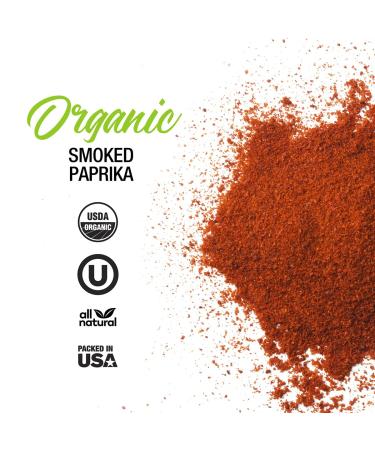 Organic Smoked Paprika - 1.9 oz French Jar Seasoning | Vegan Gourmet Spanish Paprika Powder | USDA Organic, Vegan, Kosher, Non GMO, Gluten Free | High Color ASTA 120 | The Spice Lab - Buy Online on GoSupps.com