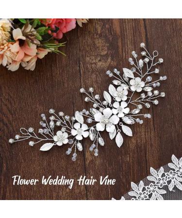 Unicra Silver Bride Wedding Hair Vine - Rhinestone Bridal Hair Piece - Buy Online on GoSupps.com