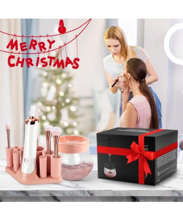 DOTSOG Electric Makeup Brush Cleaner Machine - 8 Rubber Collars - Fast Wash & Dry - 50ml Cleanser Included - Pink - Buy Online on GoSupps.com