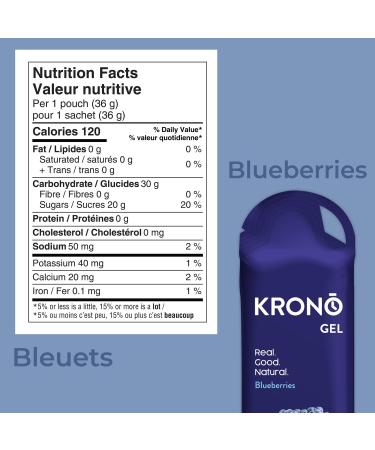 Krono Nutrition Energy Gel - Made with Natural Ingredients - Vegan - Gluten Free - 24 count Blueberries - Buy Online on GoSupps.com