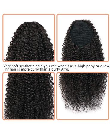Afro Kinky Curly Clip In Ponytail - 35cm Black Hair Extension for African Beauty | VD059A - Buy Online on GoSupps.com