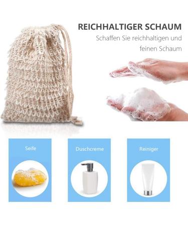 AWAGAS 30 Organic Sisal Soap Bags | 100% Natural Soap Sacks for Foaming Drying Peeling & Massage Ideal for Face & Body Shower - Buy Online on GoSupps.com