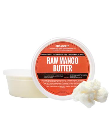Sheanefit Raw Unrefined Mango Butter  Natural Body Butter  Soft Rejuvenating Daily Moisturizer For Face & Body (8 OZ) 8 Ounce (Pack of 1)