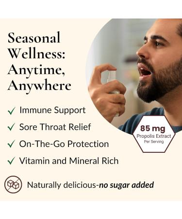 Propolis Throat Spray - Naturals Pure Bee Immune Support Supplement for Sore Throat Discomfort Honey Flavor Easy-to-Use Spray for Adults & Kids 1 fl. oz (30ml) Yellow/Orange 0.95 Fl Oz (Pack of 1) - Buy Online on GoSupps.com