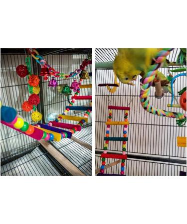 Buy SCSPECIAL VOGELADER: Colorful Flexible Wooden Parrot Swing Bridge for Nymphensittiche - 99 cm 16 Levels Perfect for Climbing & Hanging - International Shipping Available - Buy Online on GoSupps.com