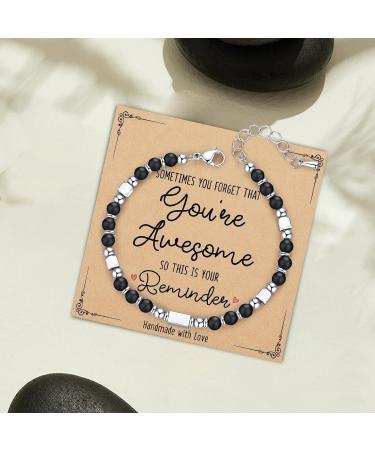 Stone Inspirational Bracelet Durable stone affirmation jewelry Elevate Spirit with Stone Inspirational Bracelet Empowering Gemstone Wristband Infused and Positive Energy Ideal for Daily Inspiratio - Buy Online on GoSupps.com