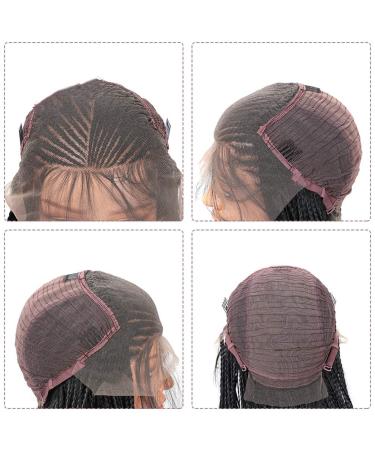 24-Inch Lace Front Synthetic Wig for Black Women - Blonde Micro Braids with Baby Hair - Heat Resistant Box Braids - Buy Online on GoSupps.com