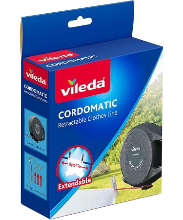 Pro-Kleen Path & Patio Cleaner - Concentrated Liquid Solution - Makes up to 15 Litres - Fast & Effective Results (5 Litres) & Vileda Cordomatic Retractable Washing Line with 15m Outdoor Clothes Line + Washing Line - Buy Online on GoSupps.com