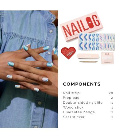 NAILOG Semi Cured Gel Nail Strips Extra Long Nail Polish Strips (20 Pieces) Long Lasting Semi Cured Nail Stickers with Soft Glossy Gel Finish Swing - Buy Online on GoSupps.com