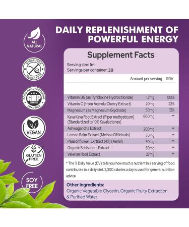 7-in-1 Kava Kava Root Extract Supplement 2Pack High Concentration Kava with Ashwagandha Lemon Balm Valerian Root Magnesium for Relaxation Cognitive Support and Immune System 1 Fl Oz 2 Fl Oz (Pack of 1) - Buy Online on GoSupps.com