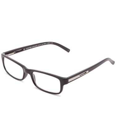 Foster Grant Men's Brandon Rectangular Reading Glasses Shiny Black/Transparent 3 x
