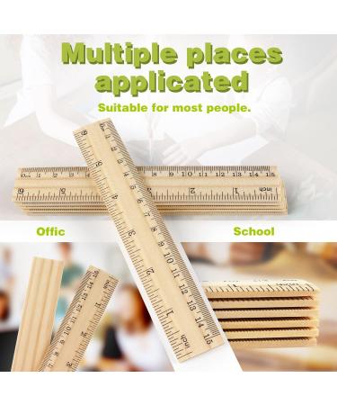 2 Pack Wooden Ruler 6 Inch 12 Inch Rulers Bulk Wood Measuring Ruler for Students Office School Supplies 2 Scale (15 cm and 30 cm) - Buy Online on GoSupps.com