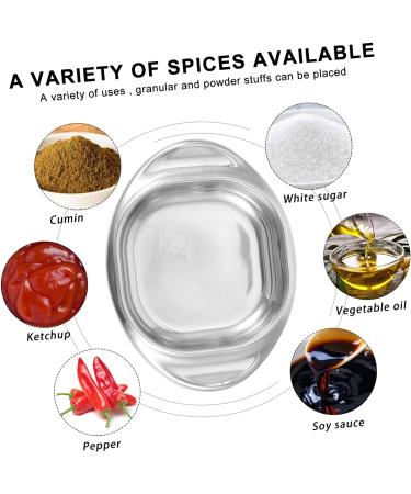 Milisten 1pc 304 Stainless Steel Saucer Painting Color Holder Salad Dressing Cruet Kitchenware Rack Stainless Steel Divided Plate Round Condiments Ramekins Soy Sauce Snack Dog Dessert Plate 11x8.5x1.5CM - Buy Online on GoSupps.com