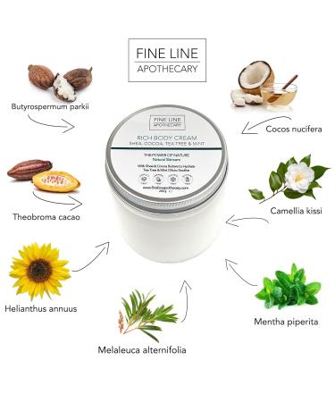 Fine Line Apothecary 99% Rich Body Butter - Shea & Cocoa Butter Tea Tree & Mint | 200g | Hydrate Sensitive Skin pH 5.5 - Buy Online on GoSupps.com