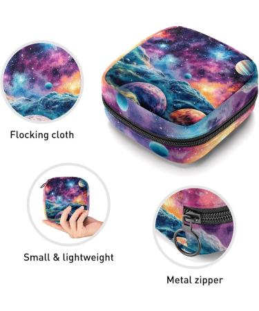 Anna Cowper Galaxy Planets Menstrual Cup Bag - Portable Period Pocket for Women & Teens 1 Piece Multicolored Storage Holder - Buy Online on GoSupps.com