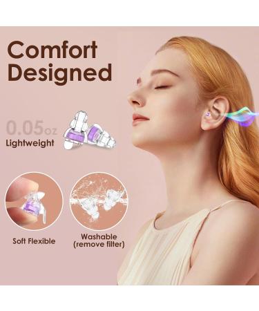 High Fidelity Concert Ear Plugs - Reusable Noise Cancelling Earplugs for Musicians & Festivals - 24dB Hearing Protection (2 Pairs) - Purple - Buy Online on GoSupps.com