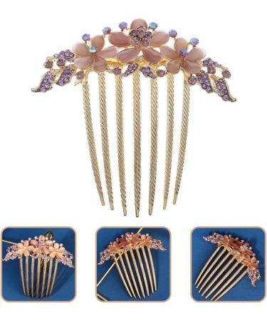 HAPINARY Opal Comb Wide Tooth Comb for Wavy Hair Wedding Hair Accessories for Brides Hair Combs for Comb Hair Clip Hair Gems for Women Combs for Women Hair Styling Hair Topper Alloy Purple - Buy Online on GoSupps.com