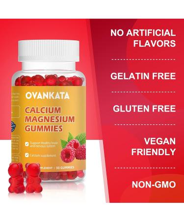 OVANKATA Calcium Magnesium Gummies 300mg | High Absorption | Bone & Muscle Support | Vegan | 60 Gummies - Buy Online on GoSupps.com