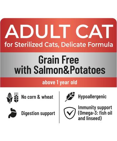 The Soul of the Tiger - Croquettes for neutered adult cats with a delicate grain-free formula salmon and potato flavor - Buy Online on GoSupps.com