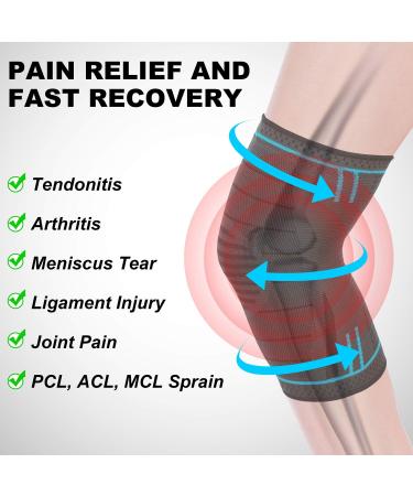 KGONE Knee Support Breathable Anti-Slip Knee Compression Sleeve for Men & Women Knee Support Brace for Joint Pain Relief Arthritis Recovery Running Basketball Walking Sports (Single Wrap) L (Pack of 1) - Buy Online on GoSupps.com