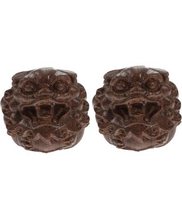 Solustre 8pc Wooden Animal Statues - Wenwan Handle Wealth Protecting Decor & Handicrafts - Buy Online on GoSupps.com
