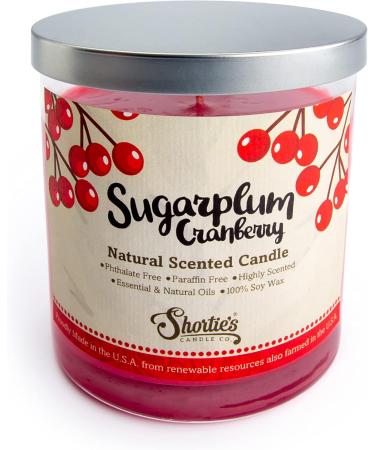 Sugarplum Cranberry Scented Natural Soy Candle - 100% Soy Phthalate & Paraben Free Clean Burning 9 Oz - Shop Internationally - Buy Online on GoSupps.com