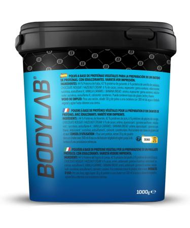 BODYLAB24 Vegan Protein Hazelnut 1000g - 100% Plant-Based Protein Powder for Muscle Building | 80g Protein per 100g | Ideal for Fitness & Wellness - Buy Online on GoSupps.com