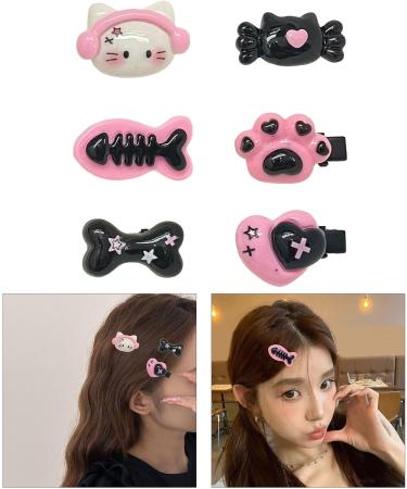 Gothic Plastic Hair Clip Barrettes For Woman Y2K Girls Cute Head Bone Heart Hairpins Hair Accessories Dura - Buy Online on GoSupps.com