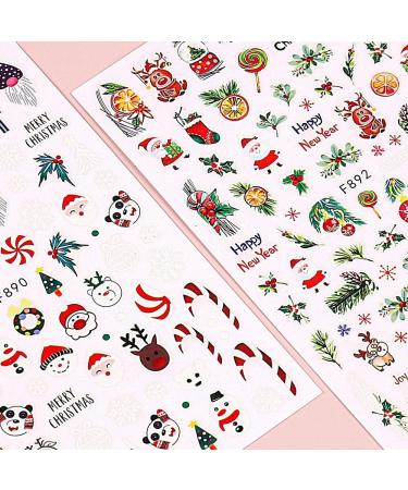 Christmas Nail Art Stickers CHANGAR Winter Penguin Lovely Santa Claus Deer Snowman Self-Adhesive Nail Art Decals 3D Design Christmas Tree Sticker Decorations for Face Body Hand Nail - Buy Online on GoSupps.com