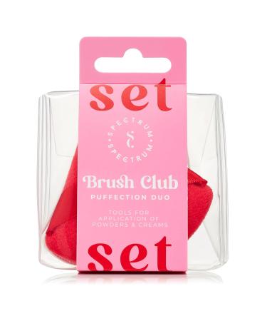 Brush Club Makeup Puffs - Soft Velour Triangle Powder Puff & Marble Rubycell Blender | Set & Bake | 2 Red & Pink Puffs - Buy Online on GoSupps.com