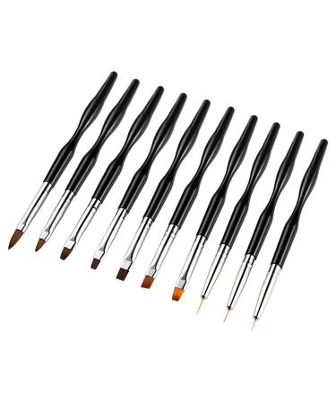 10Pcs Nail Art Brush Set - Professional Painting Drawing & Embossing Tools for DIY Manicure - International Shipping Available - Buy Online on GoSupps.com