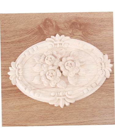 GRIRIW Floral Decor 1pc Wall Appliques Onlays Solid Wood Cabinet Onlay Applique Wood Applique European Style Bed Table - Buy Online on GoSupps.com