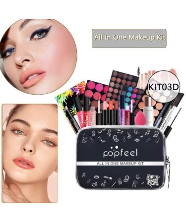 Professional Makeup Set - Mknzome Cosmetics Starter Kit with Travel Bag | Christmas Makeup Gift with Eyebrow Cream Eyeshadow Lipstick Lip Gloss & Mascara - Buy Online on GoSupps.com