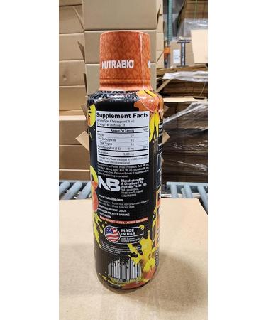 NutraBio L-Carnitine Liquid Shots 3000mg (Peach Rings) - Zero Carbs & Sugars Vitamin B-5 for Energy & Muscle Recovery - International Shipping Available - Buy Online on GoSupps.com